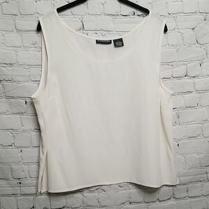 Sutton Studio womens Xlarge 100% silk top scoopneck EUC